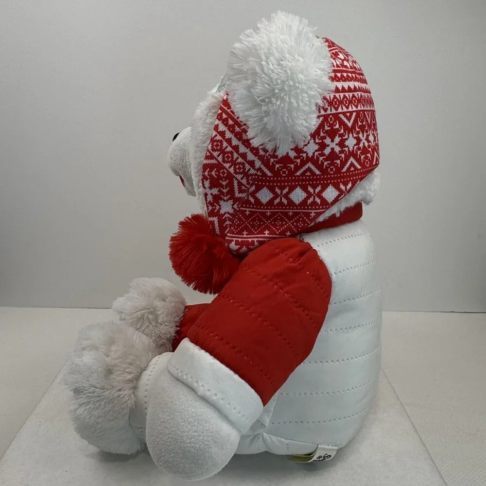 Snowflake Teddy 2022 Plush Bear 20" Red White Winter Ski Outfit Stuffed Toy Soft - Picture 4 of 15